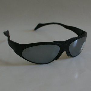 NWT VtgSports 90's wrap around w/rubber temple tips smoke mirror lens sunglasses